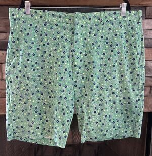 Men’s Ralph Lauren POLO GOLF Green Floral Flat Front Shorts Size 38 *A4